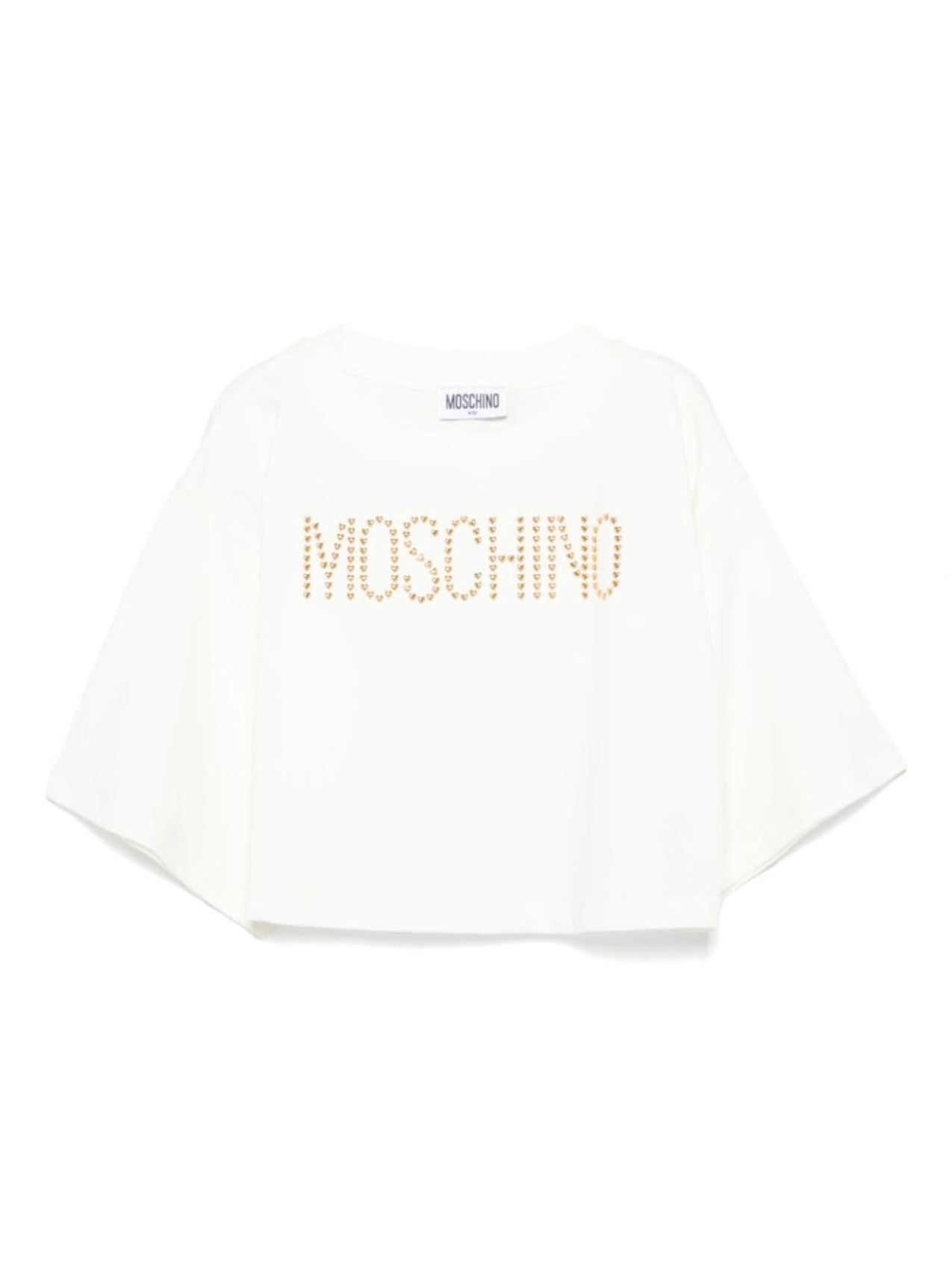 

Moschino Kids футболка с логотипом и заклепками, белый