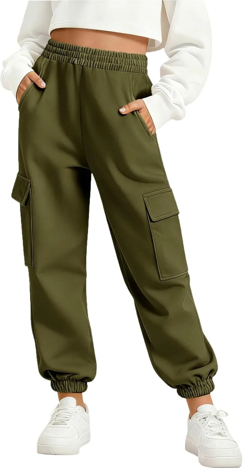 Детские спортивные брюки карго 3шт, хлопок, Zzalalana, зеленый — фото 3