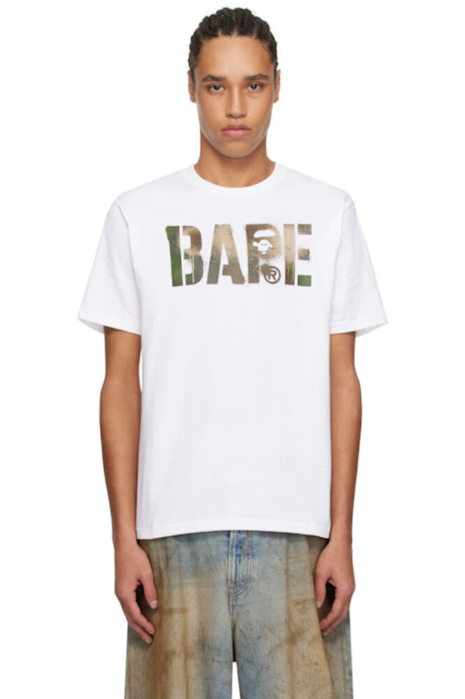 

Футболка с логотипом BAPE и белой картой и трафаретом