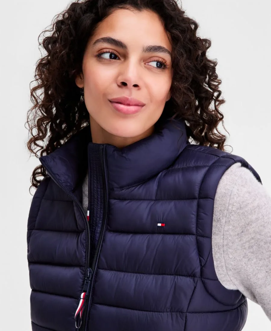 Женский пуховый жилет на молнии спереди Tommy Hilfiger, темно-синий — фото 4