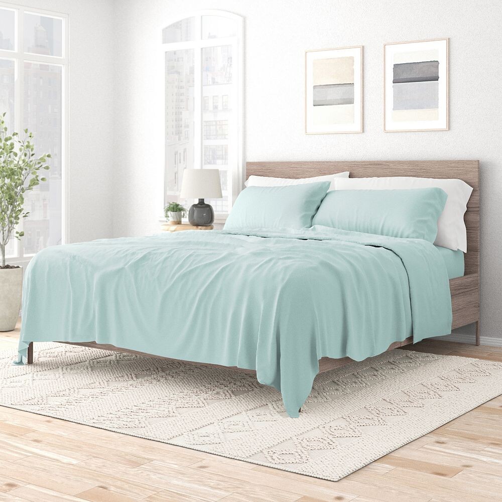 

Комплект ультрамягких простыней Urban Loft из 4 предметов однотонных основных цветов, цвет Aqua
