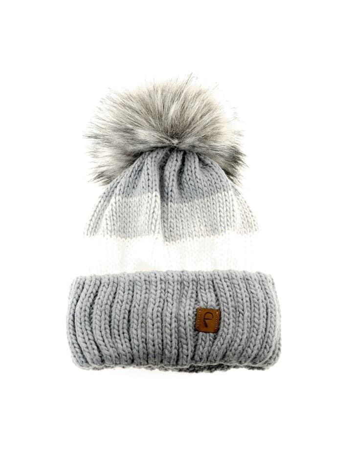 

Шапка Faera Mütze mit Innenfutter im Herbst oder Winter Bommel-Mütze, синий