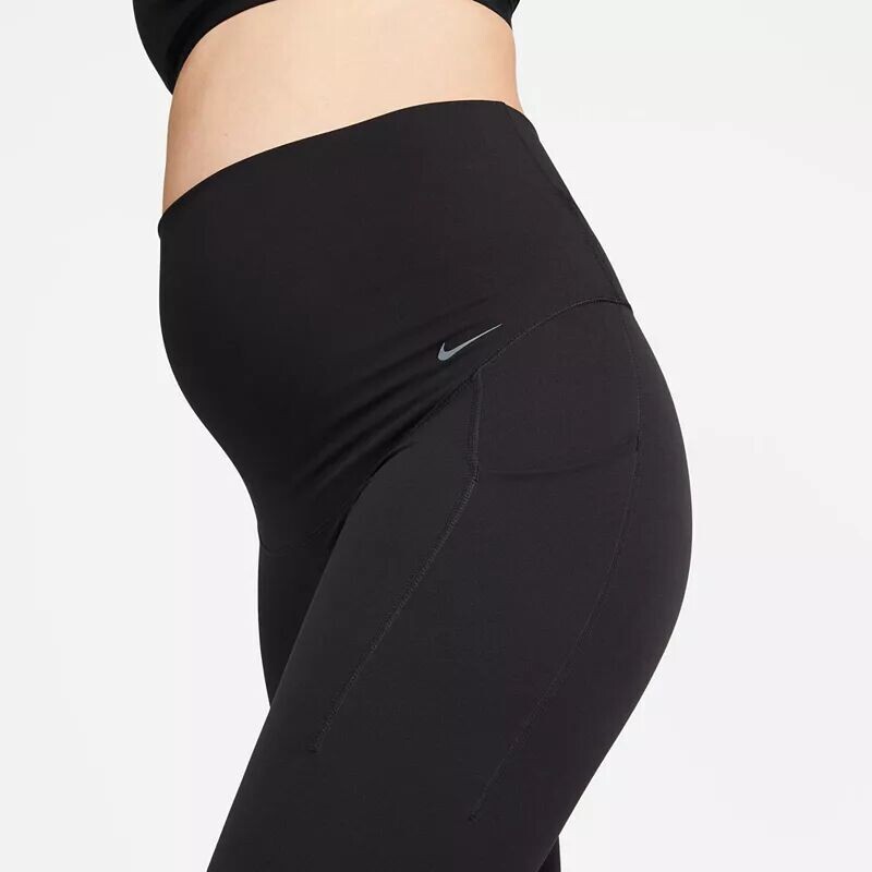 Женские леггинсы с высокой талией и мягкой поддержкой Nike Zenvy для беременных размером 7/8, черный — фото 4