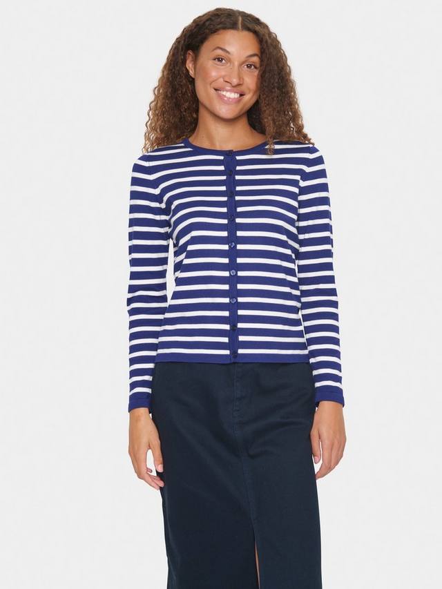 

Приталенный кардиган в полоску mila slim fit Saint Tropez, цвет Midnight Sail/White