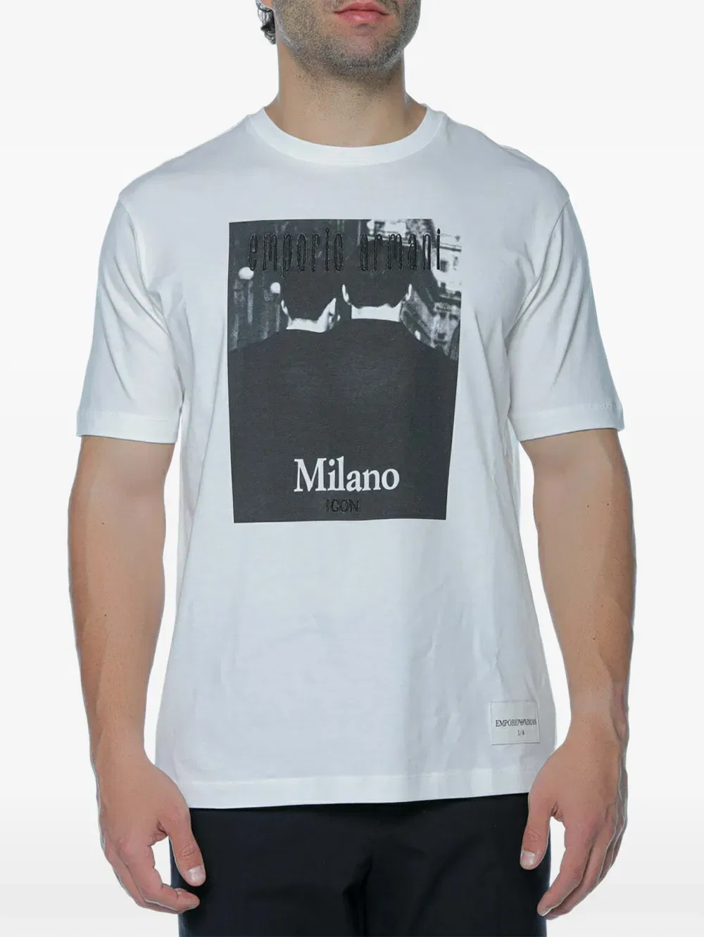 Футболка с графическим принтом Milano icon Emporio Armani, белый