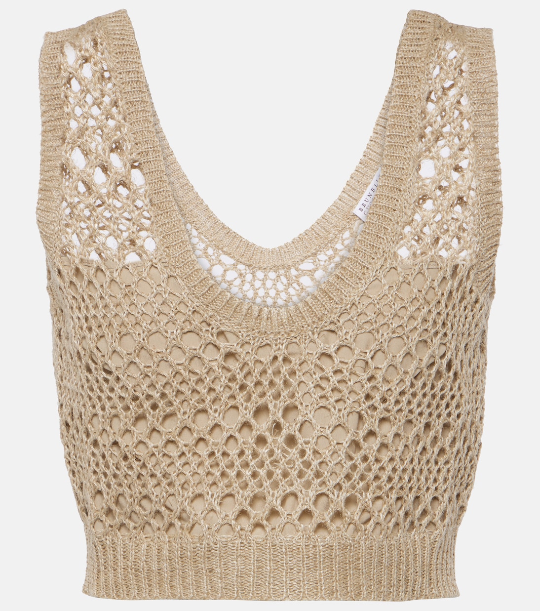 

Укороченный топ из льна и шелка Brunello Cucinelli, Lessive'