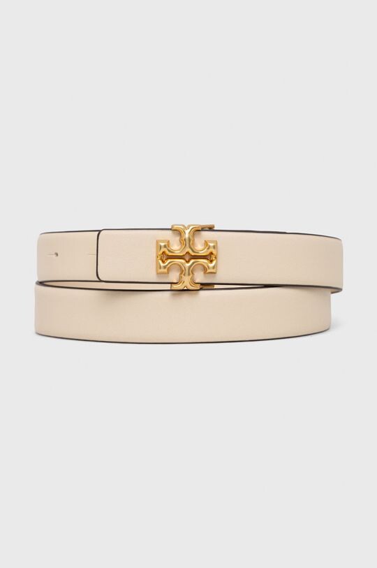 

Кожаный ремень Tory Burch с крестом, бежевый