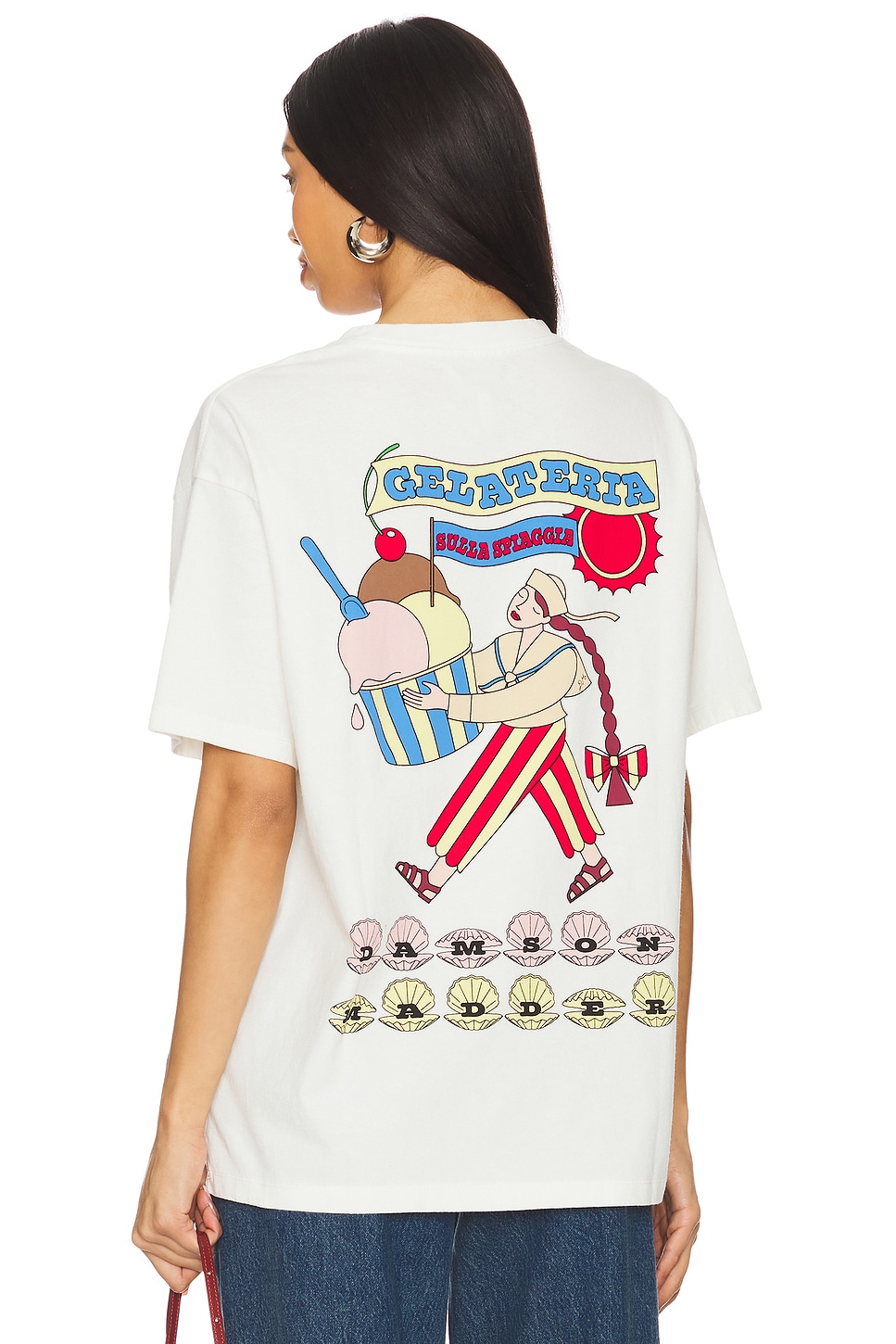 

Футболка "Gelati girl boyfriend" от Damson Madder, white