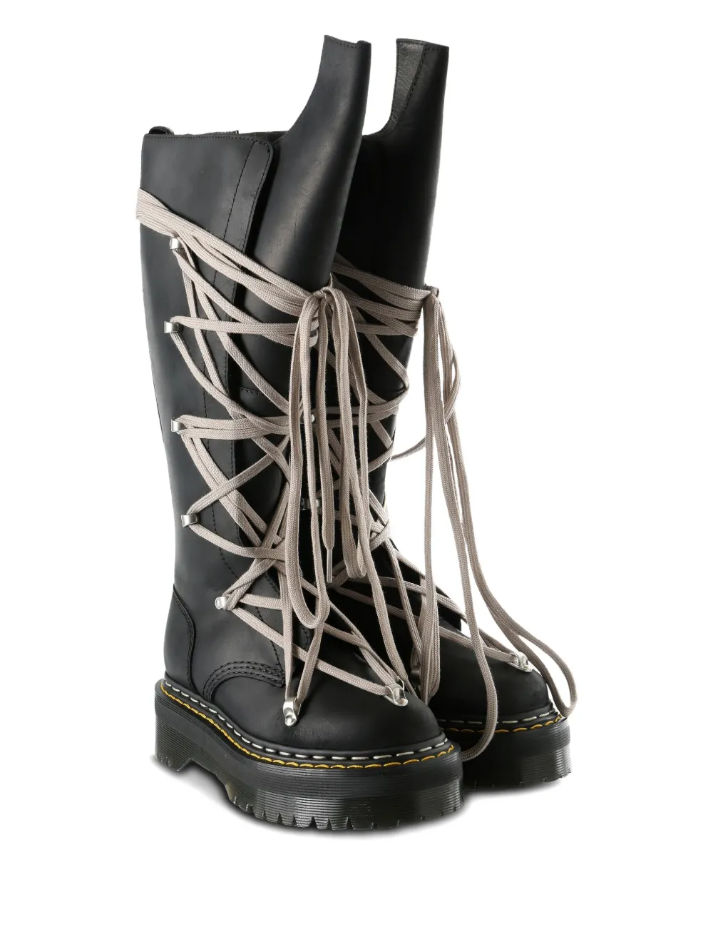 Ботинки 1460 Quad Sole Pentalace до колена Dr. Martens X Rick Owens, черный — фото 2
