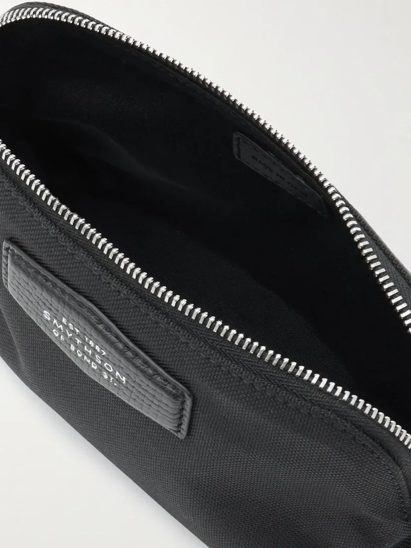 Клатч Norton из парусины с отделкой из кожи Smythson, черный — фото 4