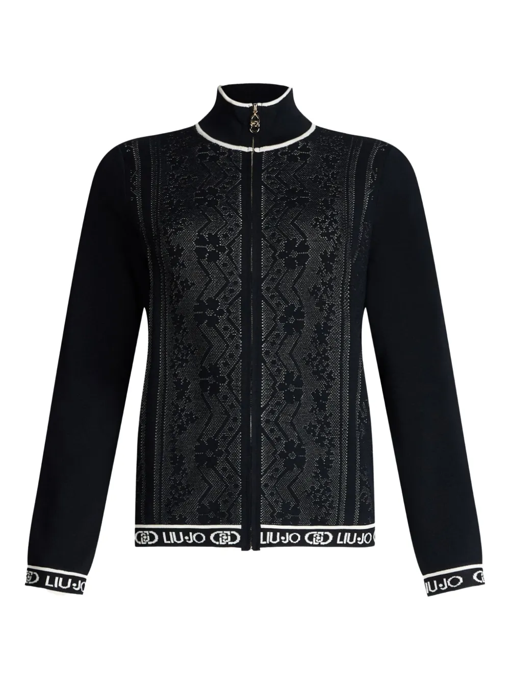

Кружевной кардиган с высоким воротником LIU JO, черный