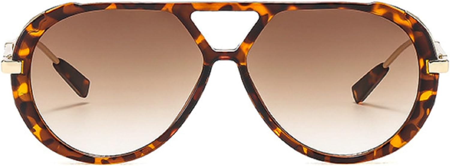 

Солнцезащитные очки с двойной перемычкой, увеличенного размера, для женщин и мужчин, в стиле ретро, ​​модные очки-пилот, роскошный трендовый дизайн, солнцезащитные очки N45 mincl, Leopard Brown