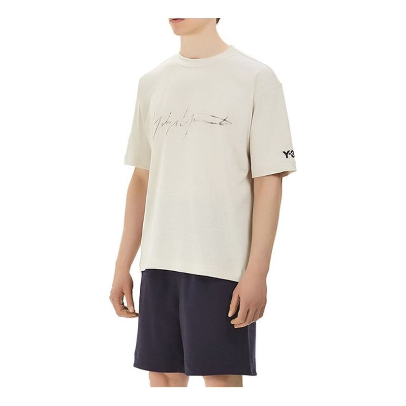 

Футболка Men's Y-3 Distressed SS Tee Logo Short Sleeve Creamy White, белый