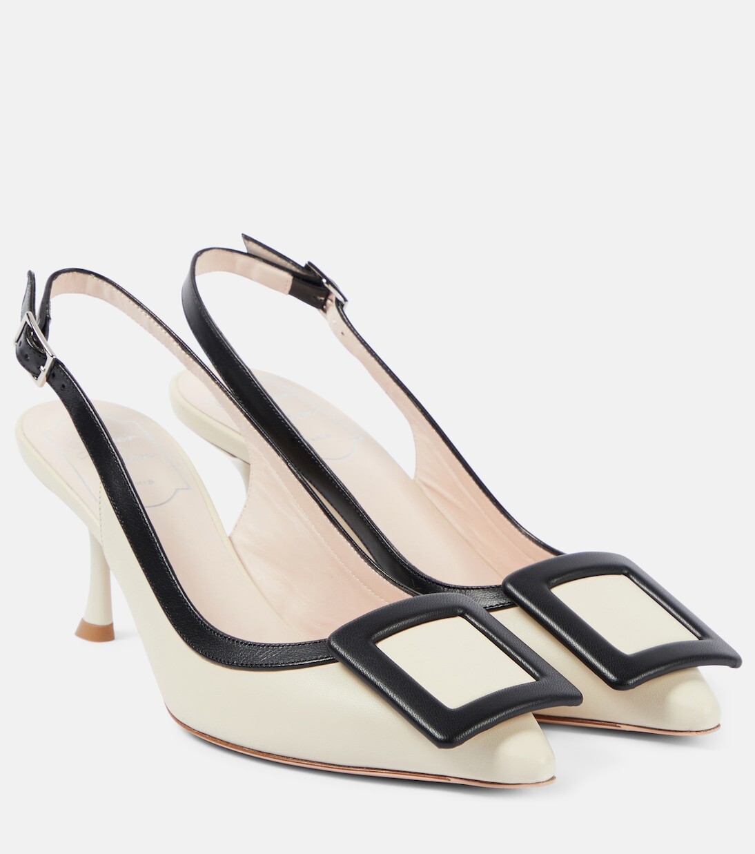 Кожаные туфли viv' in the city с пяткой на пятке Roger Vivier, мультиколор