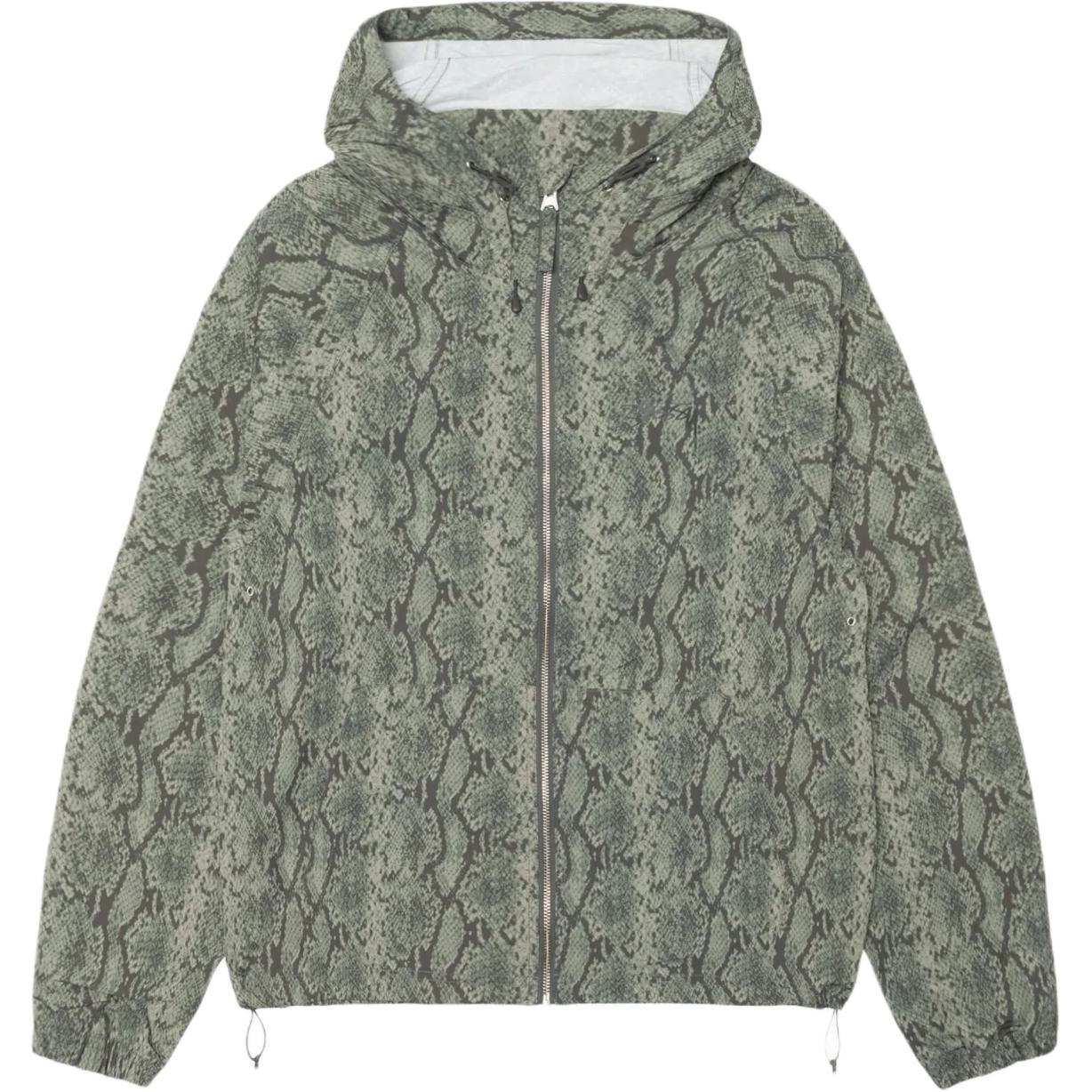 

Stussy Пляжная куртка-анорак с принтом змеиной кожи, Olive Green