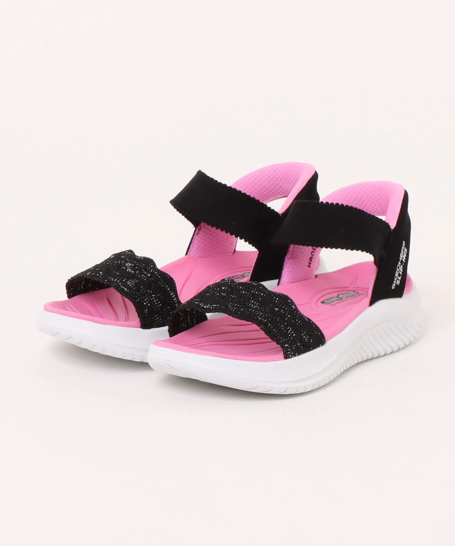 Детские спортивные сандалии SKECHERS Ultra Flex 3.0 Hermosa Breeze чёрно-розовые