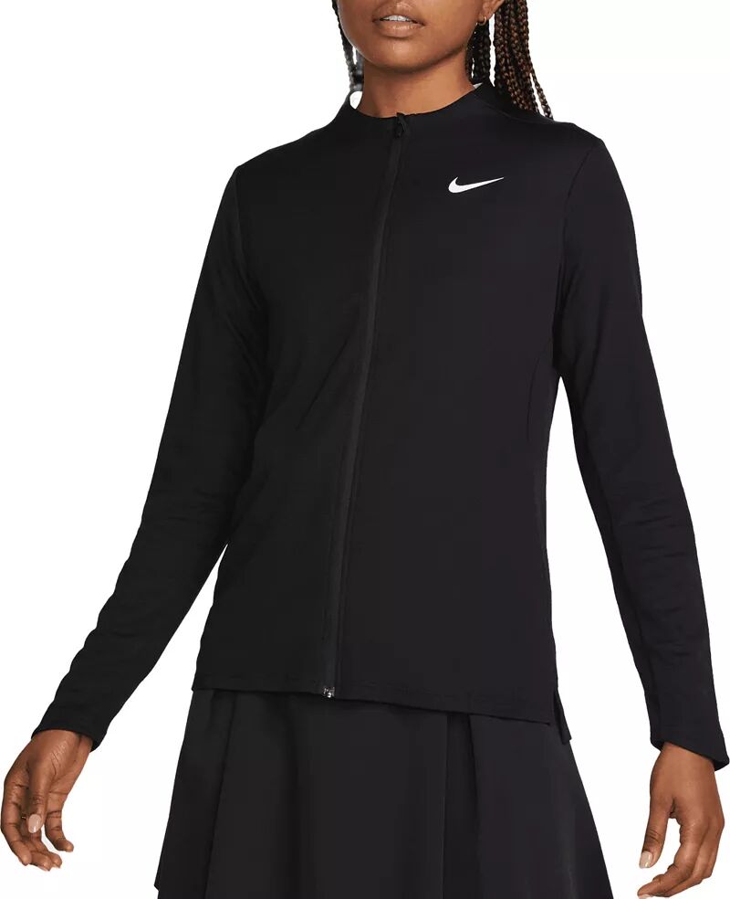 

Женская футболка для гольфа с молнией и полной молнией Nike Dri FIT UV Advantage, черный