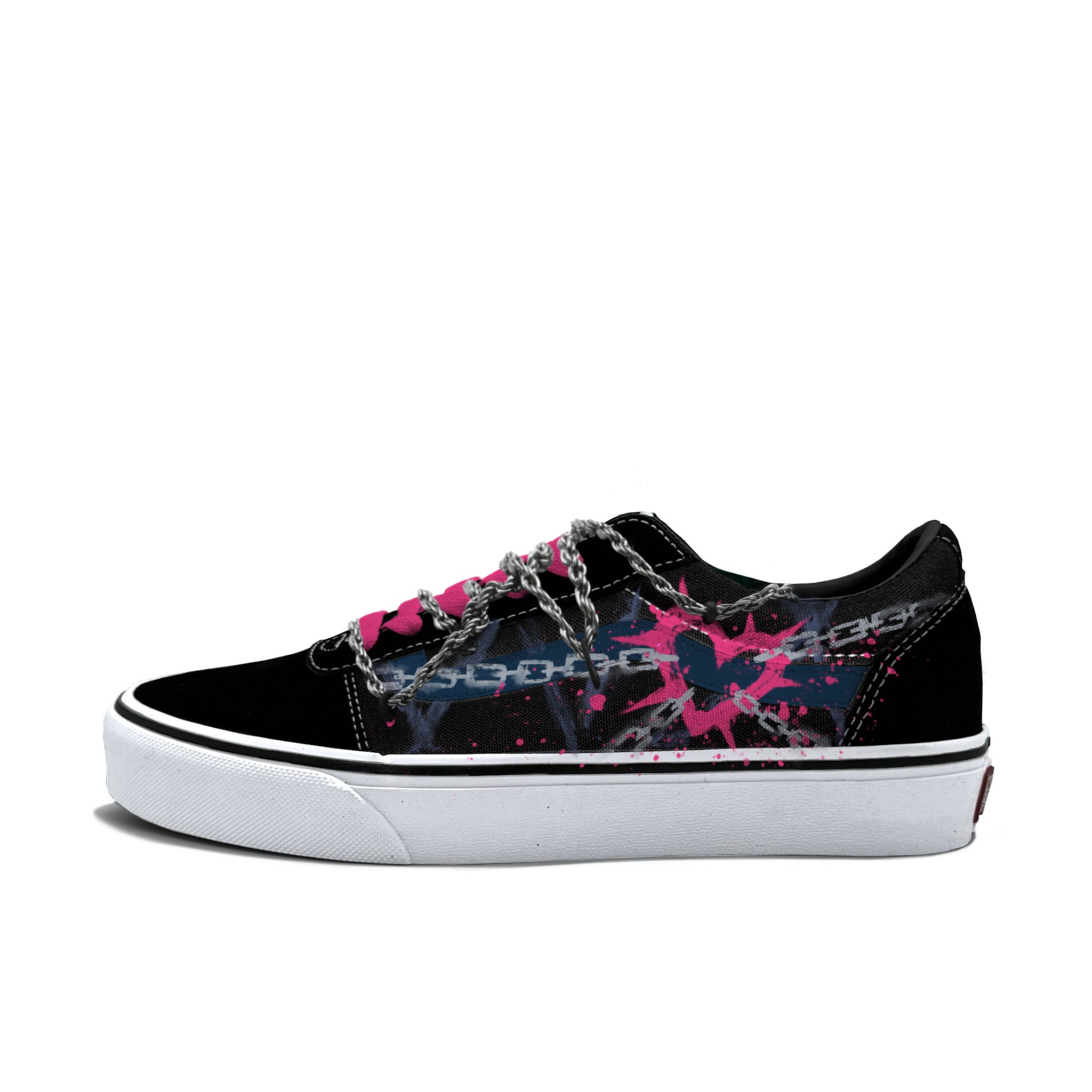 

Vans Кроссовки Ward Cushioning, износостойкие, низкие, мужские, для скейтбординга, черно-розовые