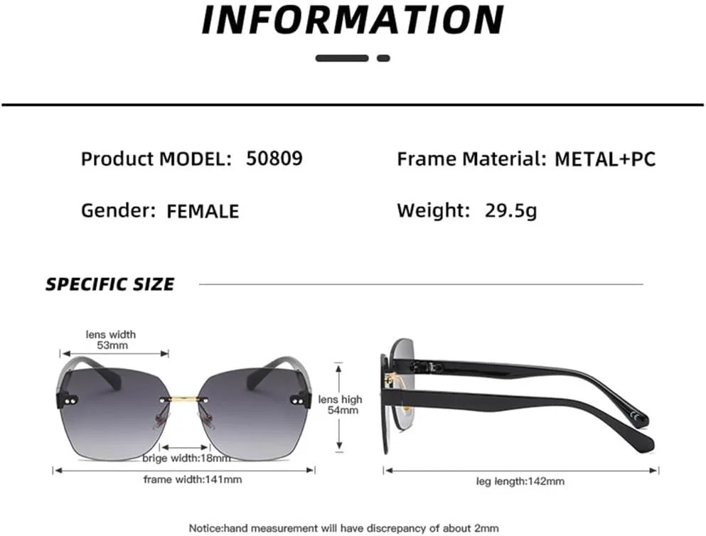 

Женские солнцезащитные очки без оправы «кошачий глаз» с градиентной защитой от УФ-излучения UV400 для занятий спортом на открытом воздухе и путешествий UYPTK, C6 Blue