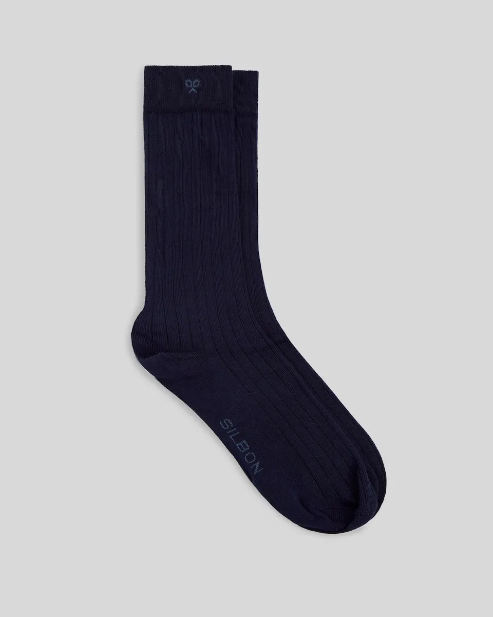 

Мужские носки однотонные темно-синего цвета Silbon
