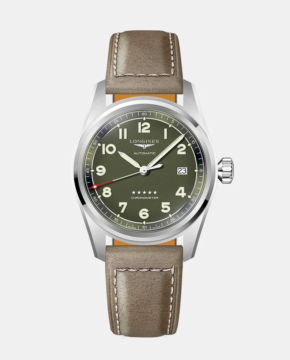 

Longines Spirit L38104032 Автоматические коричневые кожаные мужские часы, коричневый