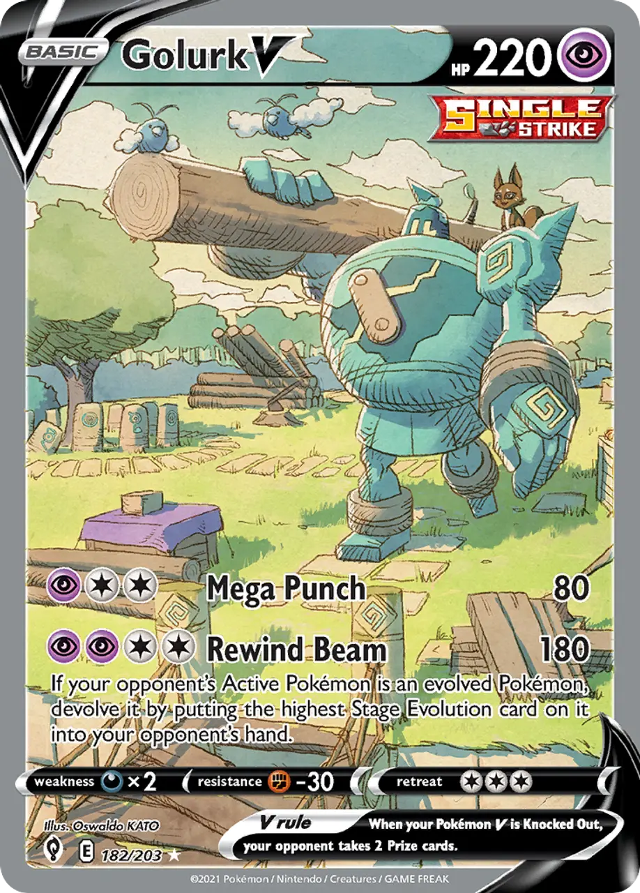 

Карточная игра Golurk V 182/203 - Evolving Skies Holofoil