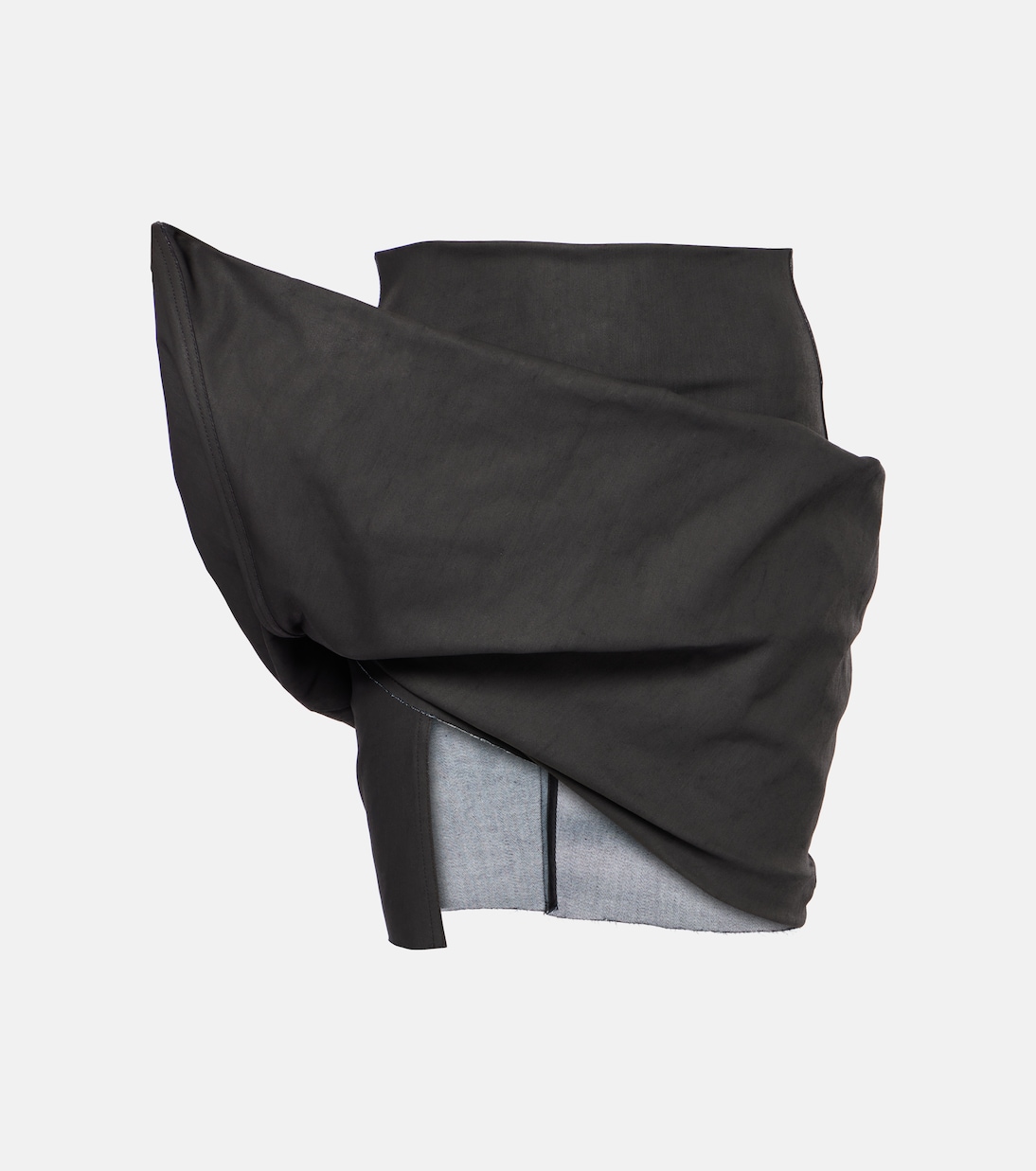 

Драпированная мини-юбка из смесового хлопка Rick Owens, черный