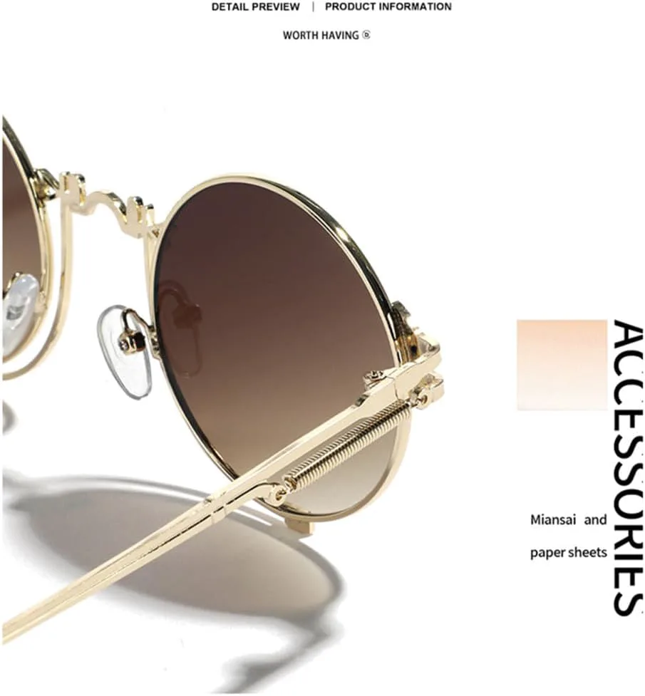 

Ретро круглые солнцезащитные очки для женщин и мужчин, винтажные солнцезащитные очки с защитой от УФ-излучения UV400 для использования на открытом воздухе LANGSER, 1