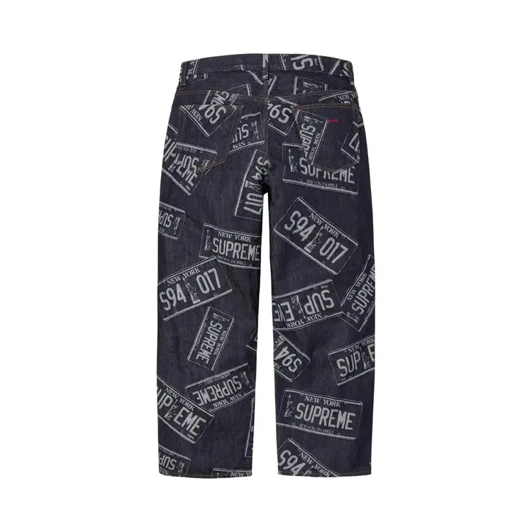 Джинсы Supreme License Plate Baggy Jean 'Rigid Indigo' — фото 2
