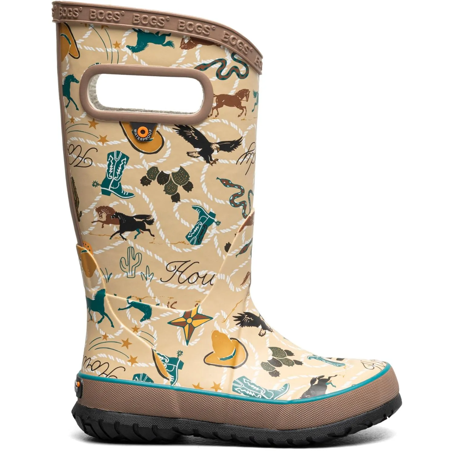 

Детские резиновые сапоги Bogs, New Western/Tan Multi