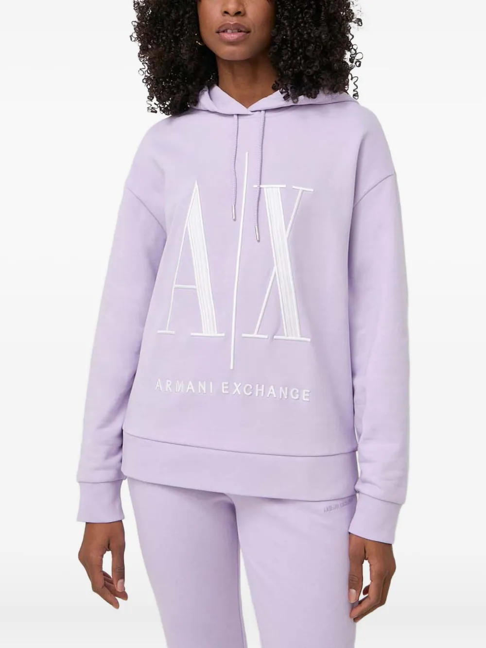 

Худи с вышитым логотипом Armani Exchange, фиолетовый