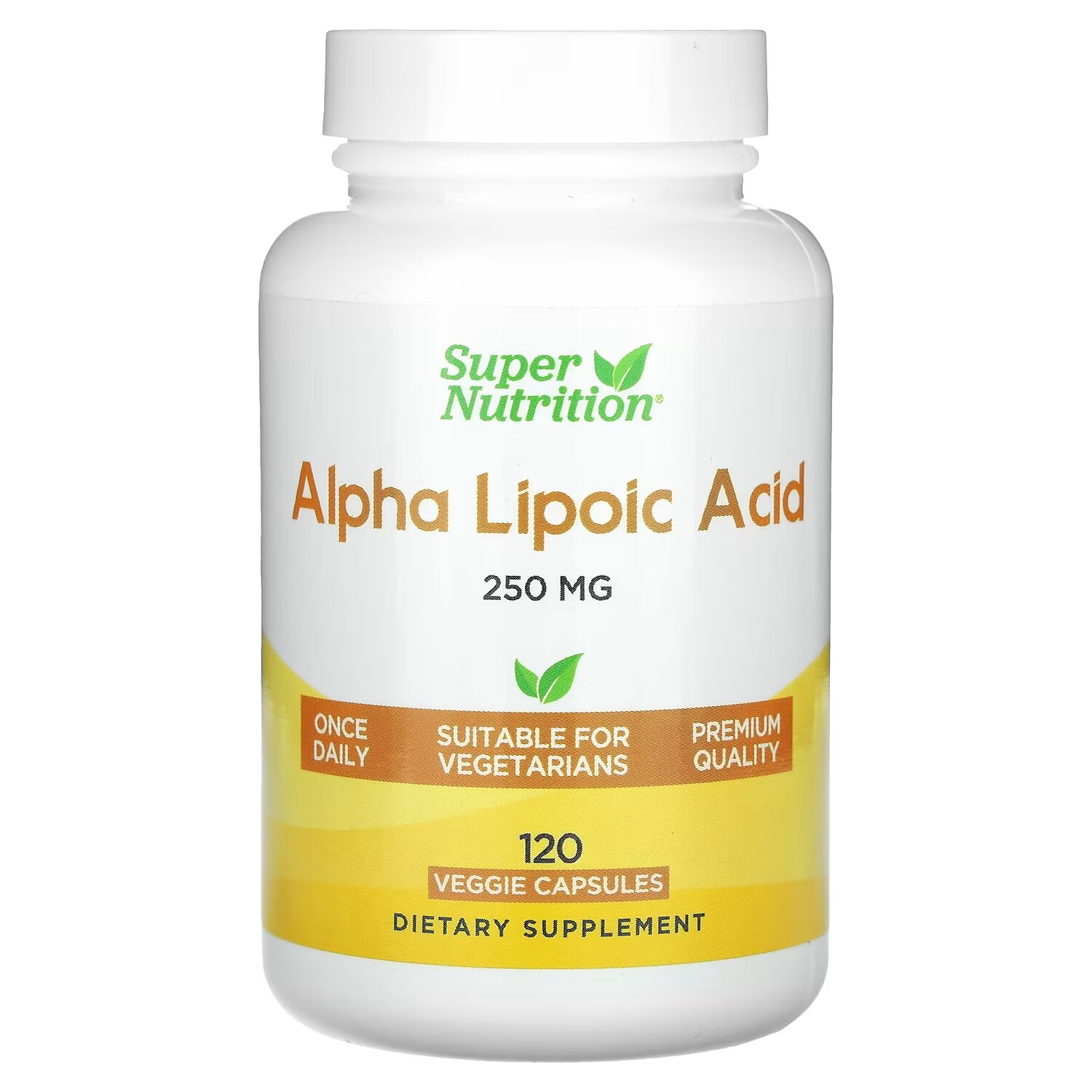 

Альфа-липоевая кислота Super Nutrition 250 мг 120 растительных капсул