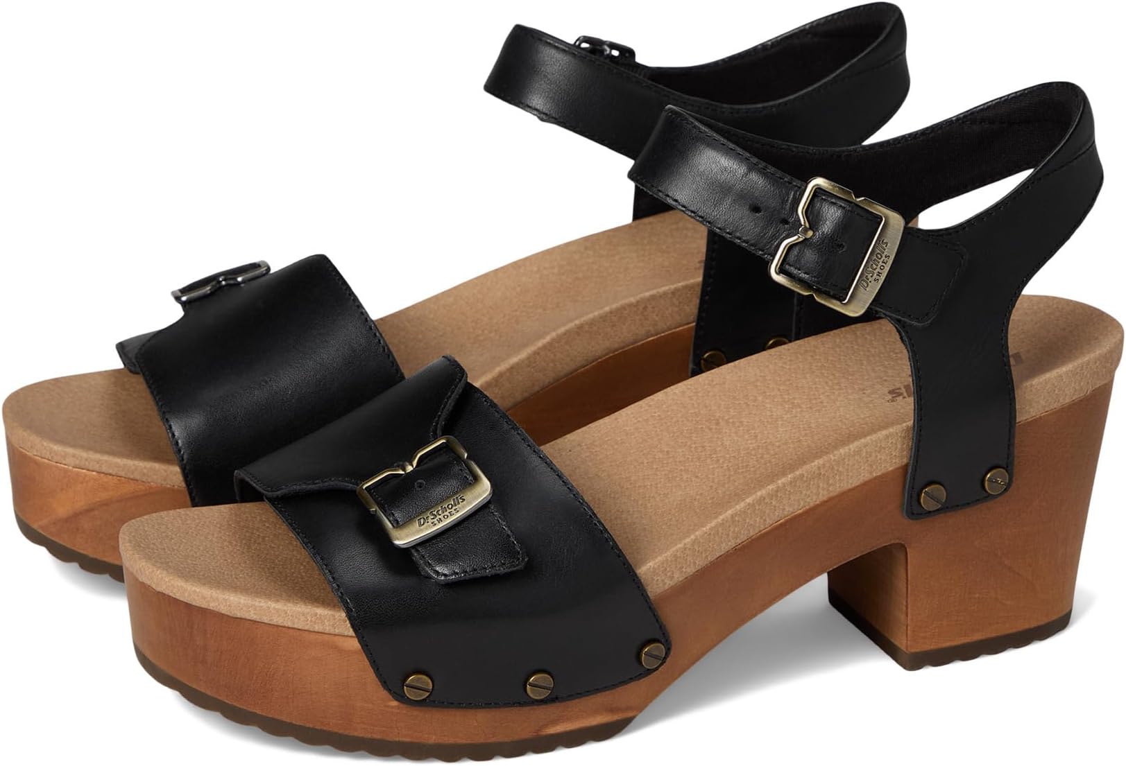 Туфли Dr. Scholl's Original Love Block Heel Sandal, Black Leather