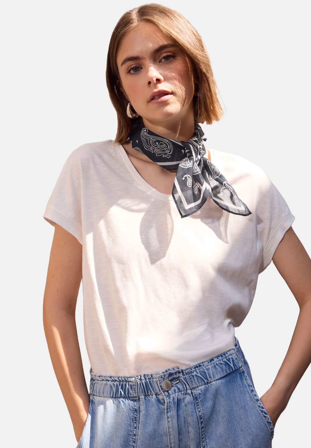 

Шарф GEMUSTERTES BANDANA Street One Studio, темно-синий