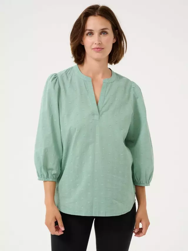 

Блуза KAFFE Jollia V-Neck, цвет granite/green