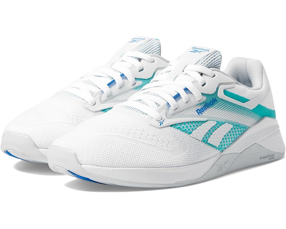 

Кроссовки Reebok Nano X4, цвет White/Unleashed Green/Kinetic Blue