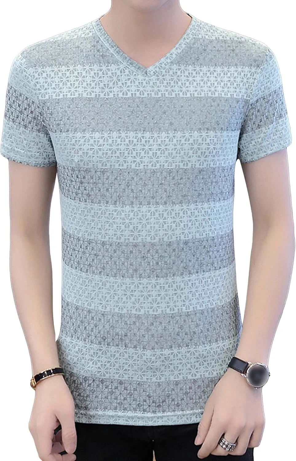 

Мужская футболка с цветными блоками и абстрактным принтом Maiyifu-GJ