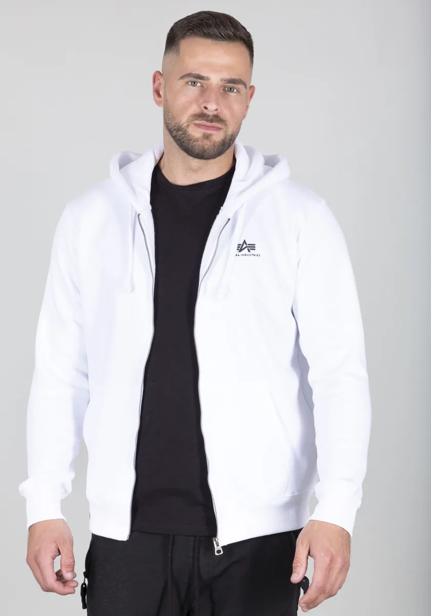 

Толстовка с капюшоном Alpha Industries "Basic Zip Hoody SL", белый