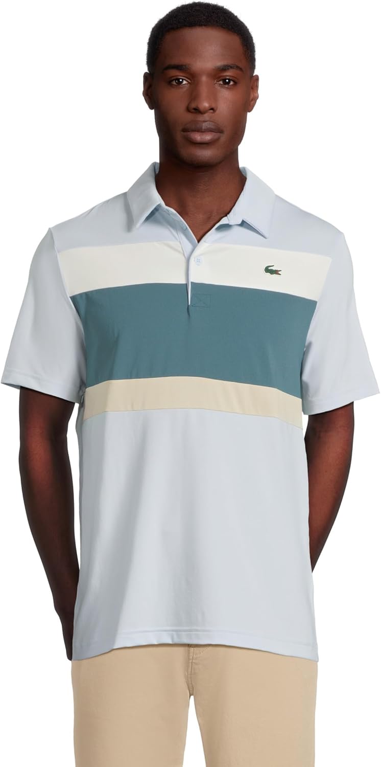 

Lacoste мужская спортивная поло Regular Fit Color Block для гольфа, Baby Blue/Elytra White/Flour, Белый, Lacoste мужская спортивная поло Regular Fit Color Block для гольфа, Baby Blue/Elytra White/Flour