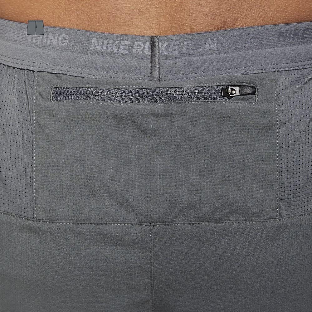 Мужские шорты для бега Nike Stride Dri-FIT 7 дюймов 2-в-1, Smoke Grey/Dark Smoke Grey/Black/Reflective Silver — фото 4