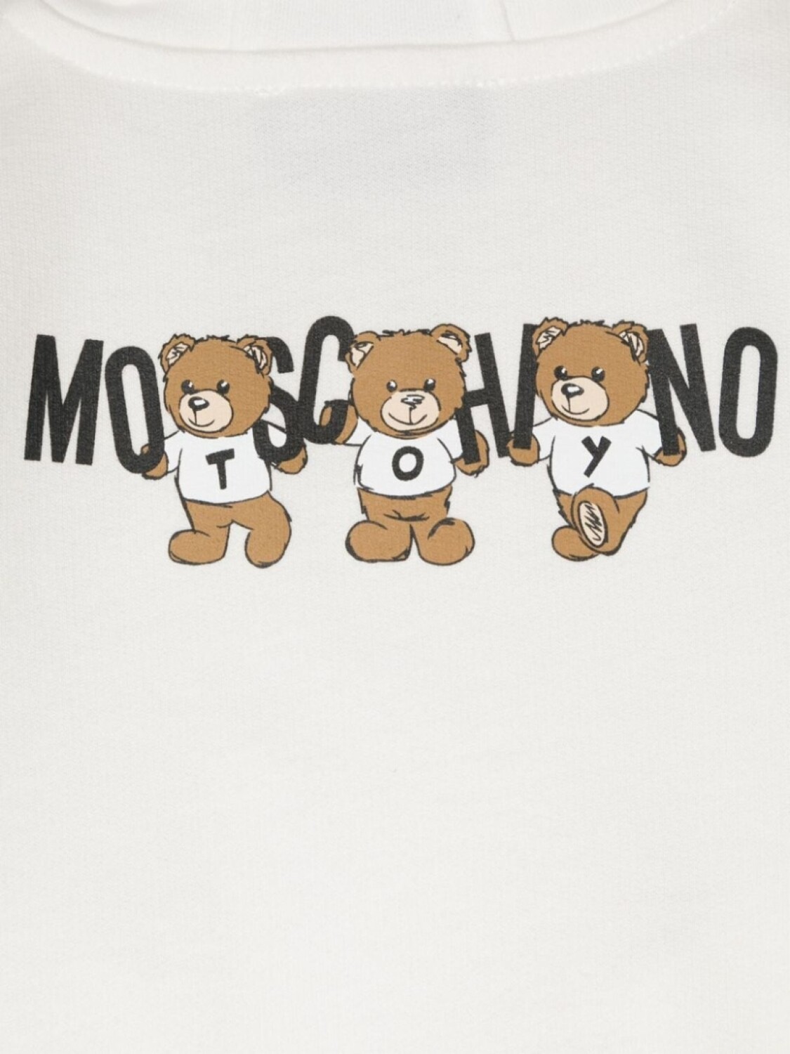 Moschino Kids худи на молнии с логотипом, белый — фото 3