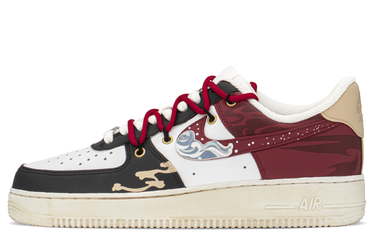 

Кроссовки Nike Air Force 1 Skateboard Shoes Men Low-Top Black Red