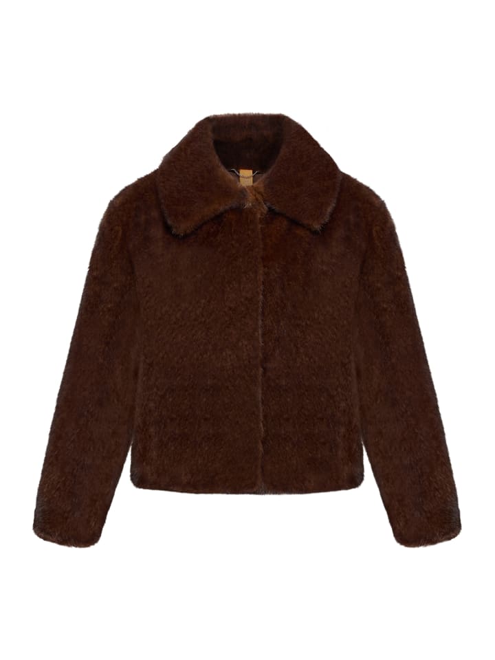 

Куртка из искусственного меха с боковыми карманами коричневого цвета CARTOON