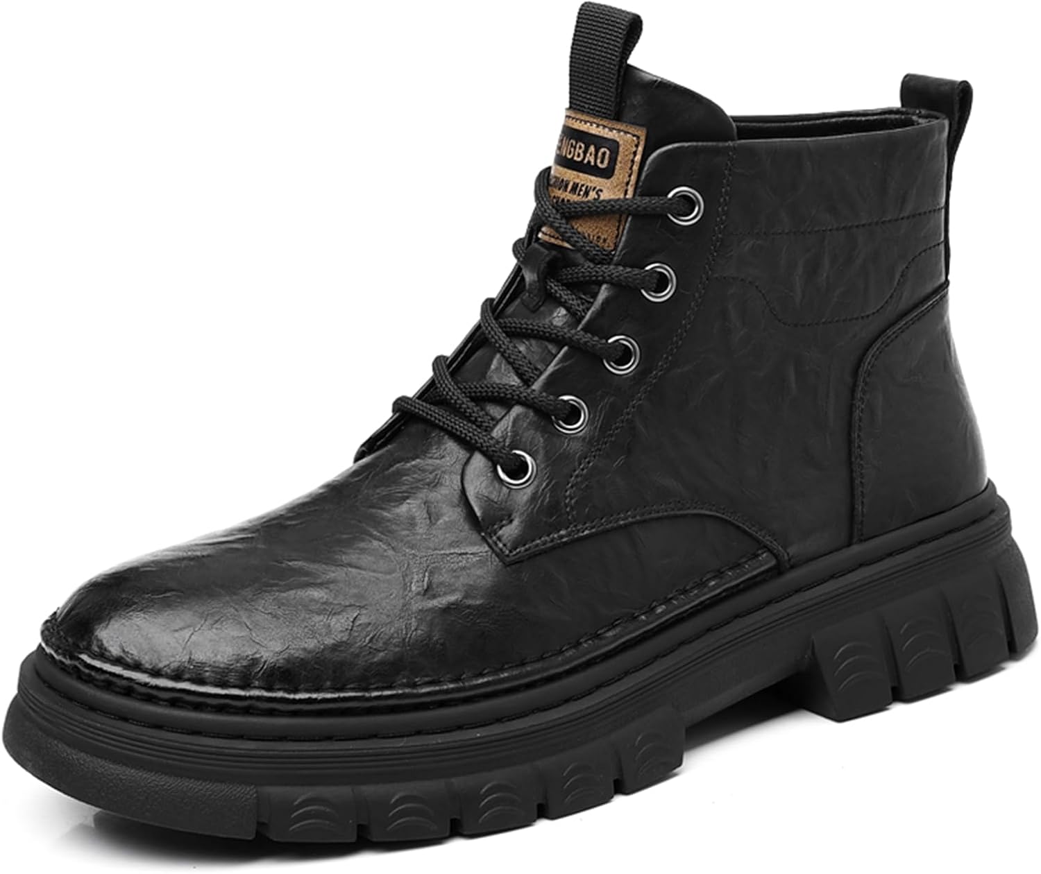 

Мужские кожаные повседневные ботинки для пеших прогулок и походов, кроссовки, размер Abborora, черный