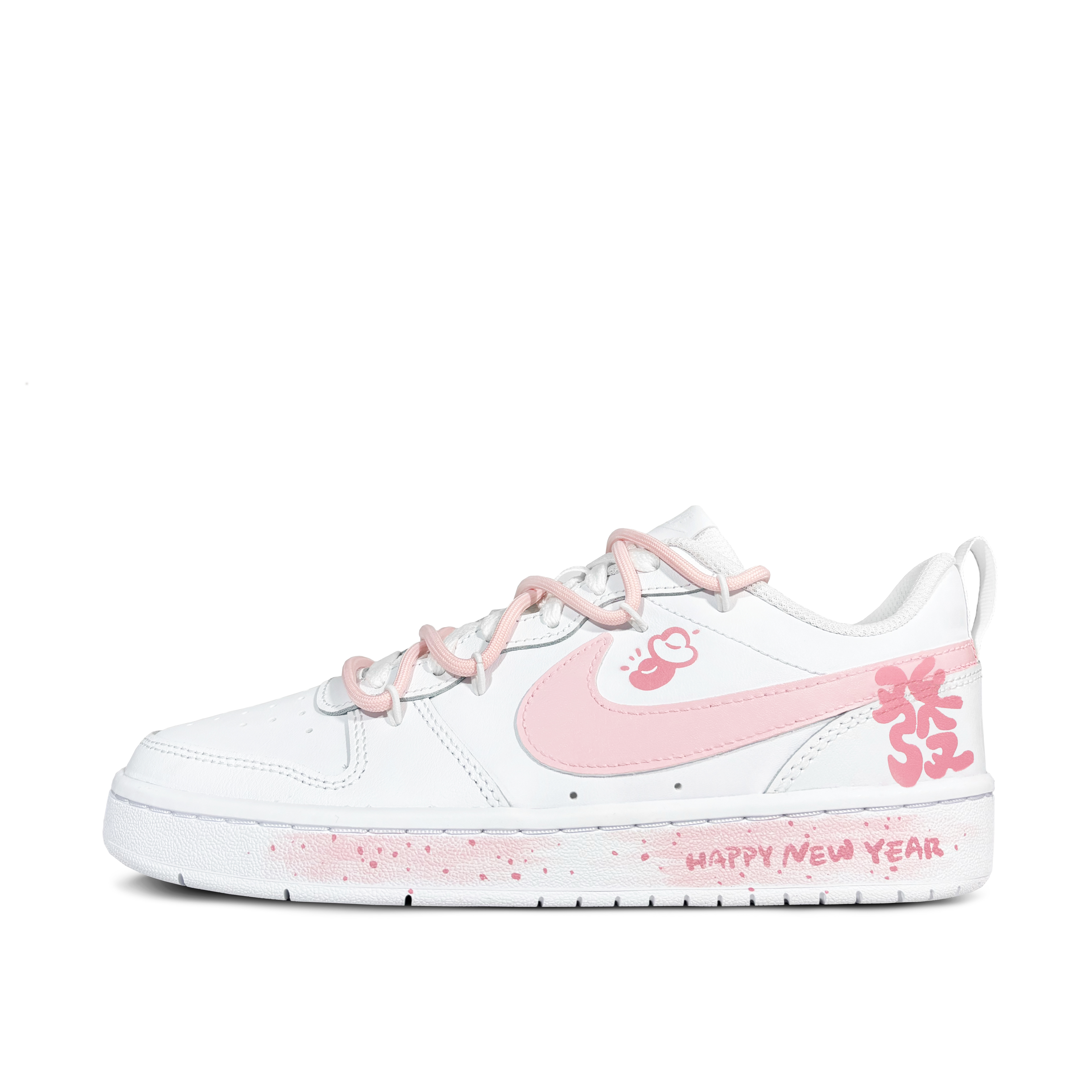 

Nike Детские низкие кроссовки для скейтбординга Court Borough Low 2, розовые, белые, для подростков