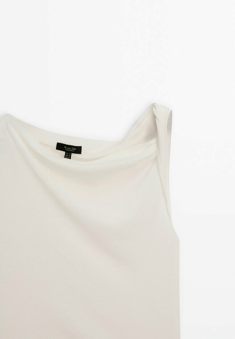 

Топ WITH DRAPED SHOULDER DETAIL Massimo Dutti, белый