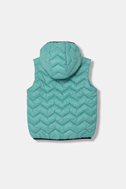 Жилет с капюшоном детский United Colors of Benetton, бирюзовый — фото 2