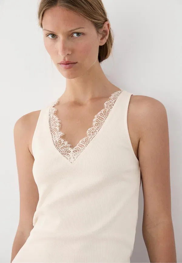 Топ Massimo Dutti, бежевый — фото 3