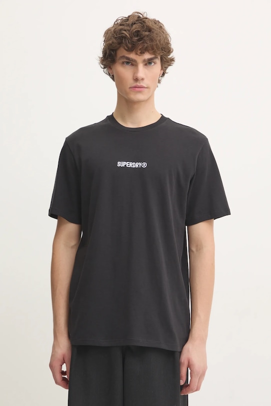 

Хлопковая футболка Superdry, черный