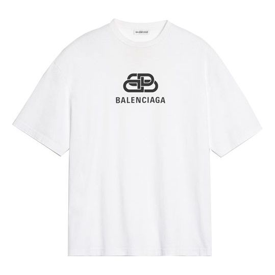 

Футболка Balenciaga Logo Chest Printing Alphabet Short Sleeve White, белый